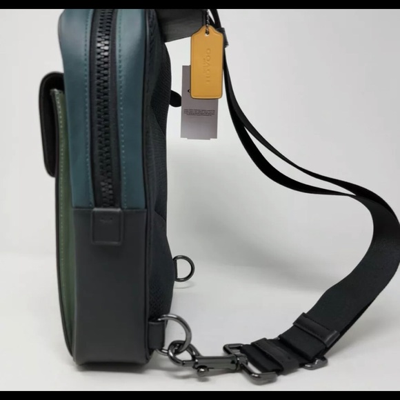 Men’s Track Pack in Colorblock w/Coach Patch Calf Leather - Picture 7 of 12